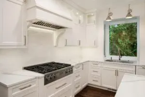 Kitchen of a house with white theme