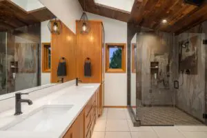 Bathroom of a house with a window